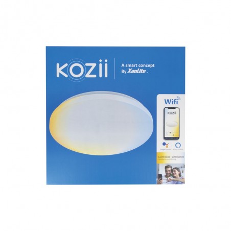 Plafonnier LED connecté KOZii, éclairage multi-blancs (2700 à 6500 kelvins), Rond 24W Variation de couleur et luminosité