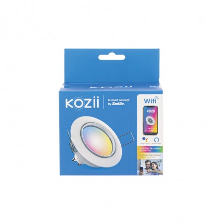 Ampoule LED connectée KOZii, éclairage blancs + couleurs, GU10 Spot encastrable orientable 5W Variation de couleur et luminosité