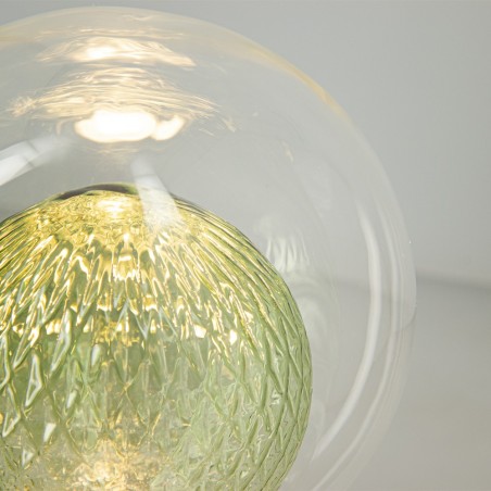 Ampoule Déco LED, Double verre Vert, G125, culot E27, 4W cons. 2700K Blanc Chaud