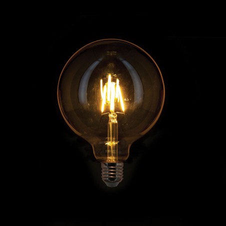 Ampoule LED Globe (G125) / Vintage au verre fumé, culot E27, 4W cons. (23W eq.), 230 lumens, lumière blanc chaud