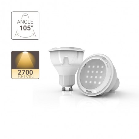 Ampoule LED spot, culot GU10, 3,6W cons. (280 lumens), lumière blanc chaud