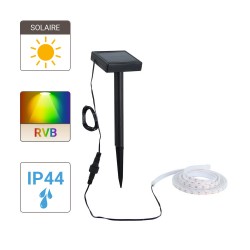 Balise strip LED solaire - 3 m RVB -