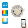 Ampoule LED connectée KOZii, éclairage blancs + couleurs, GU10 Spot encastrable aluminium brossé orientable 5W