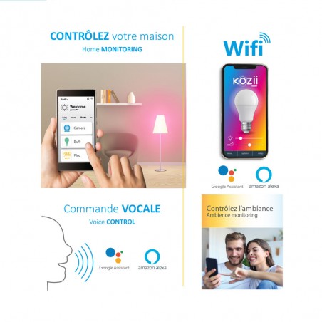 Ruban LED connecté KOZii, blancs et couleurs, 5m