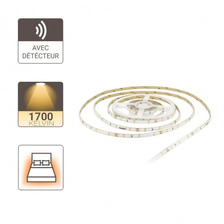 Ruban LED Lit (kit complet) - 2,5m - détecteur de mouvement - Blanc chaud