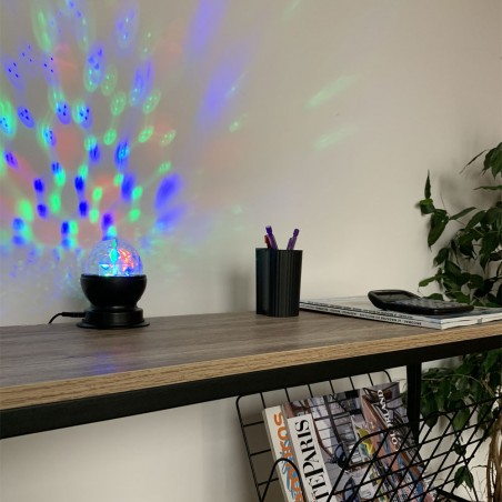 Lampe à poser effet disco, LED multicolores ,tête rotative