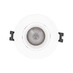 Spot GU10 50W 2700K Rond orientable Blanc IP20
