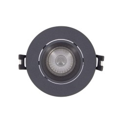 Spot GU10 50W 2700K Rond orientable Noir IP20