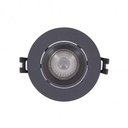 Spot GU10 50W 2700K Rond orientable Noir IP20