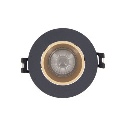 Spot GU10 50W 2700K Rond orientable Noir et or IP20