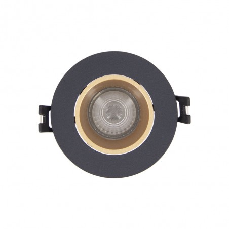 Spot GU10 50W 2700K Rond orientable Noir et or IP20