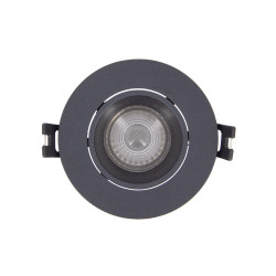 Lot 3 Spots GU10 50W 2700K Rond orientable Noir IP20
