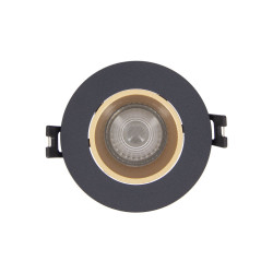 Lot 3 Spots GU10 50W 2700K Rond orientable Noir et or IP20
