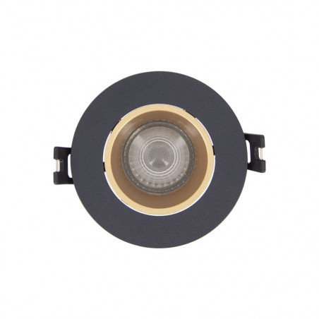 Lot 3 Spots GU10 50W 2700K Rond orientable Noir et or IP20
