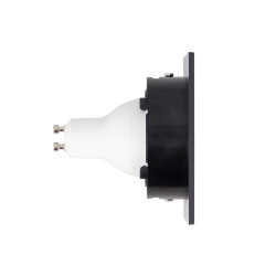 Lot 3 Spots GU10 50W 2700K Carré orientable Noir IP20