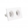 Spot 2 têtes GU10 50W 2700K Carré orientable Blanc IP20