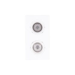 Spot 2 têtes GU10 50W 2700K Carré orientable Blanc IP20