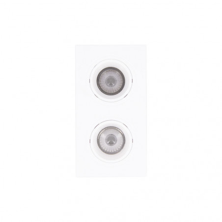 Spot 2 têtes GU10 50W 2700K Carré orientable Blanc IP20
