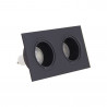Spot 2 têtes GU10 50W 2700K Carré orientable Noir IP20