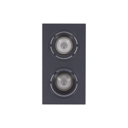 Spot 2 têtes GU10 50W 2700K Carré orientable Noir IP20