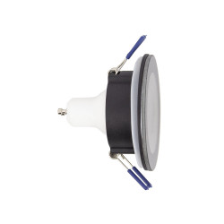 Lot 3 Spots GU10 50W 4000K Rond Noir IP44