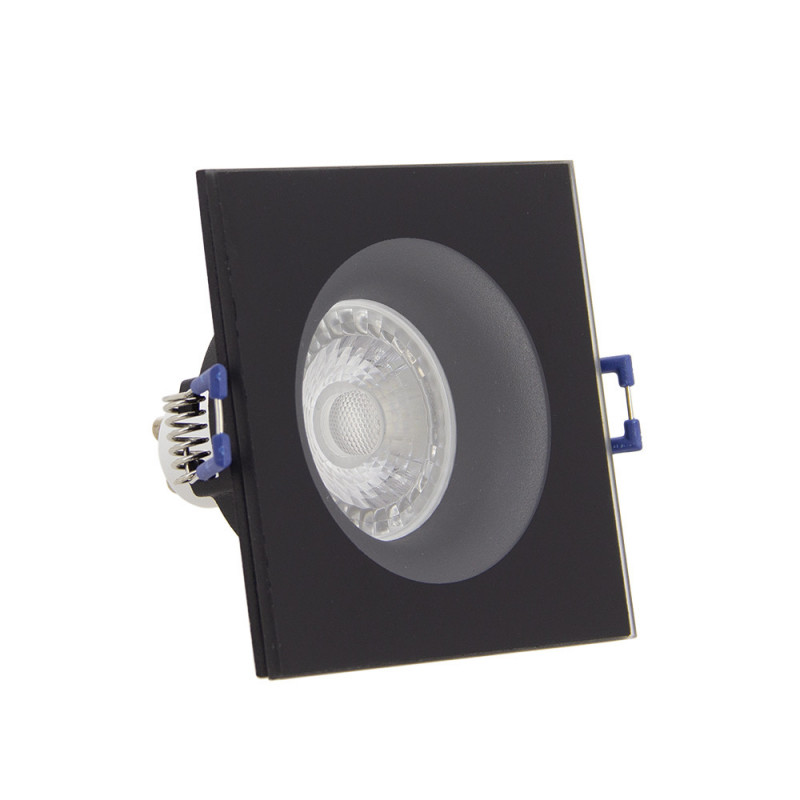 Lot 3 Spots GU10 50W 4000K Carré Noir IP44