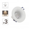 Lot 3 Spots GU10 50W 4000K Rond Blanc IP44