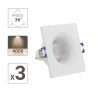 Lot 3 Spots GU10 50W 4000K Carré Blanc IP44