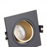 Lot 3 Spots GU10 50W 2700K Carré orientable Noir et or IP20