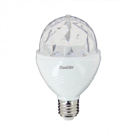 Ampoule LED disco, culot E27, 3W cons. lumière RGB motorisée