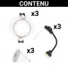 Lot 3 Spots GU10 50W 2700K Rond orientable Blanc IP20