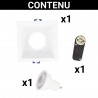 Spot GU10 50W 2700K Carré profond Blanc IP20
