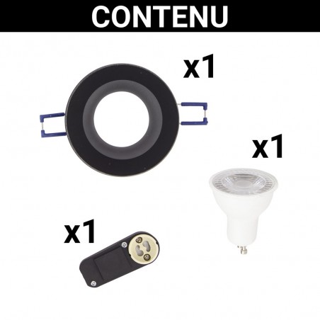 Spot GU10 50W 4000K Rond Noir IP44