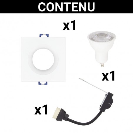 Spot GU10 50W 4000K Carré Blanc IP44
