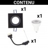 Spot GU10 50W 4000K Carré Noir IP44