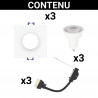 Lot 3 Spots GU10 50W 4000K Carré Blanc IP44