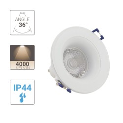 Spot GU10 50W 4000K Rond Blanc IP44