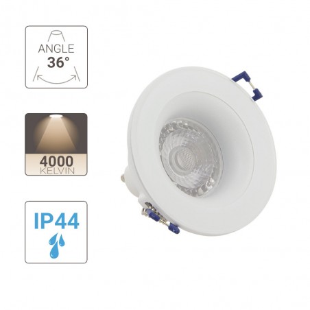 Spot GU10 50W 4000K Rond Blanc IP44