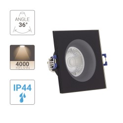 Spot GU10 50W 4000K Carré Noir IP44