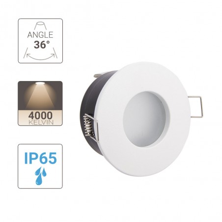 Spot GU10 50W 4000K Rond Blanc IP65