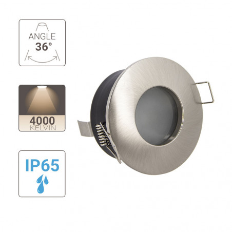 Spot GU10 50W 4000K Rond Inox IP65