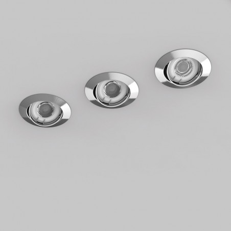Lot de 5 Spots Encastrés Metal brossé - ORIENTABLE - Dimmable - Ampoule LED GU10 incluses - cons. 5W (eq. 50W) - Blanc chaud