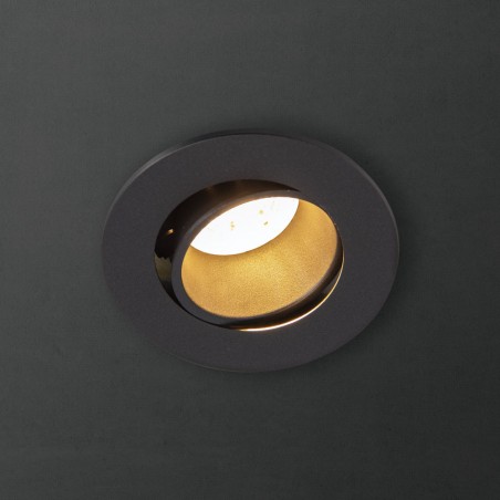 Spot GU10 50W 2700K Rond orientable Noir IP20