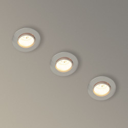 Lot 3 Spots GU10 50W 2700K Rond orientable Blanc IP20