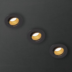 Lot 3 Spots GU10 50W 2700K Rond orientable Noir IP20