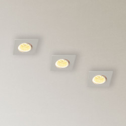 Lot 3 Spots GU10 50W 2700K Carré orientable Blanc IP20
