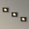 Lot 3 Spots GU10 50W 2700K Carré orientable Noir IP20
