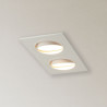 Spot 2 têtes GU10 50W 2700K Carré orientable Blanc IP20