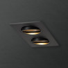 Spot 2 têtes GU10 50W 2700K Carré orientable Noir IP20