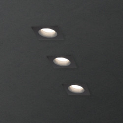 Lot 3 Spots GU10 50W 4000K Carré Noir IP44